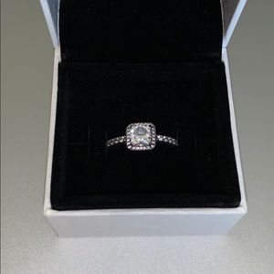 Pandora Square Halo Ring